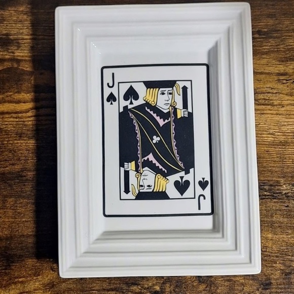 Jack of Spades Playing Card Rectangular Shaped Ceramic Appetizer Plate - Picture 8 of 11